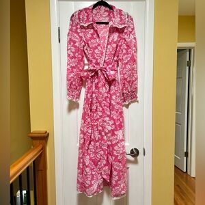 Pink Floral Long Robe